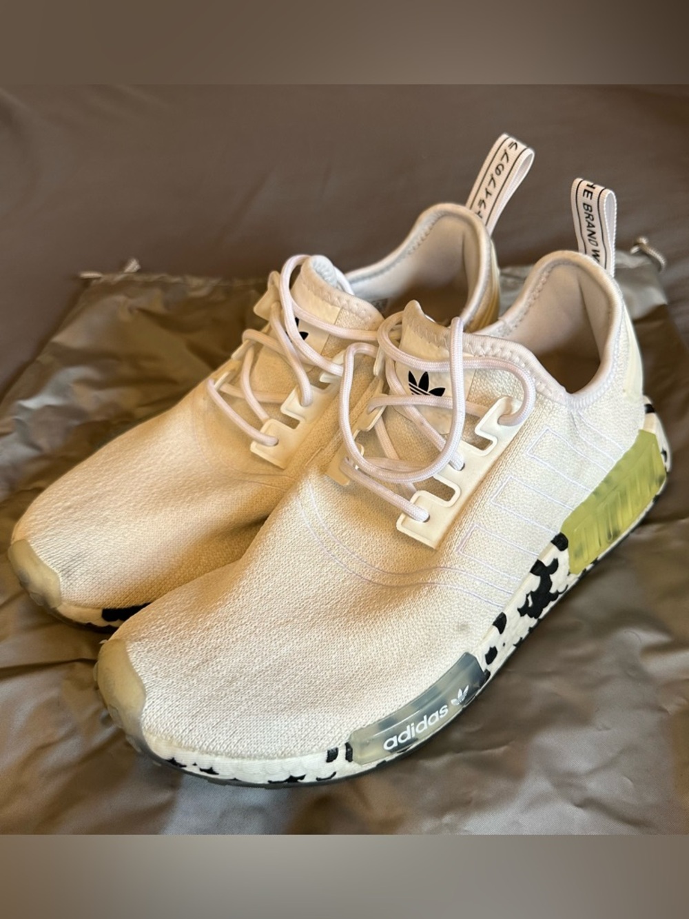 Adidas NMD R1 Black and White Speckled Boost Sneakers